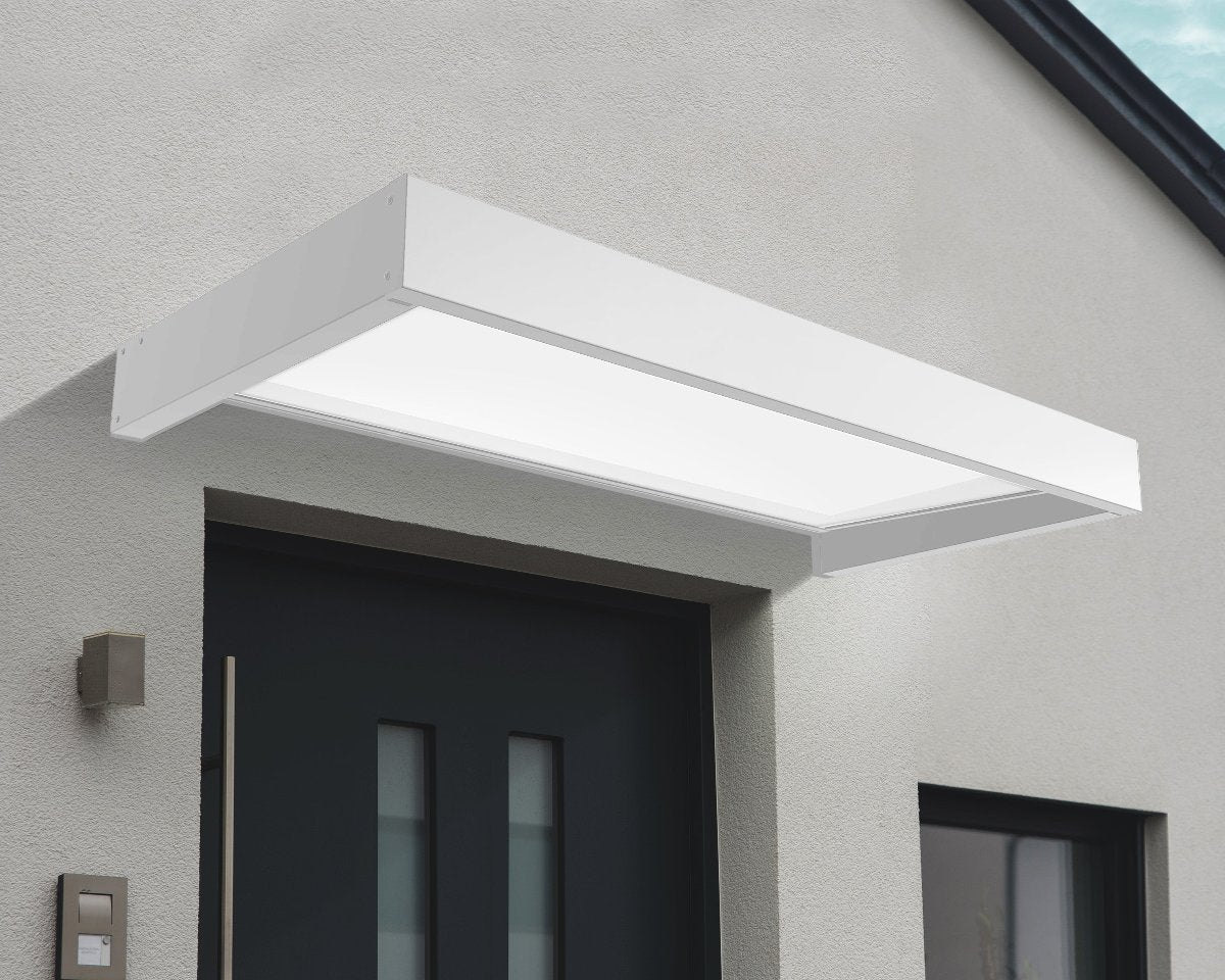 Sophia™ 2150 Door Awning  37" x 85" White Frame & Panels | Palram-Canopia