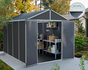 Rubicon ~7.5 ft. x 10 ft. Grey Storage Shed | Palram-Canopia Canopia by Palram