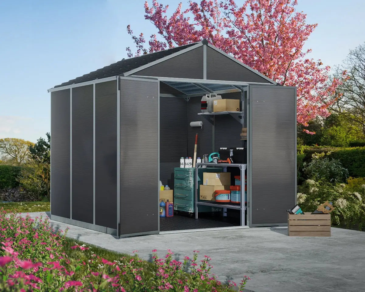 Rubicon ~7.5 ft. x 7.5 ft. Grey Storage Shed | Palram-Canopia Canopia by Palram