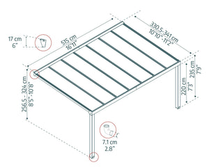 Stockholm 3452 Patio Cover 11' x 17' | Palram-Canopia Canopia by Palram