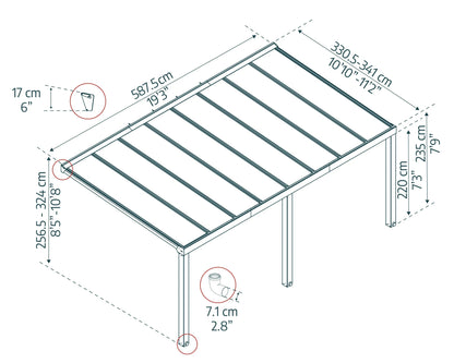 Stockholm 3459 Patio Cover 11' x 19' | Palram-Canopia Canopia by Palram