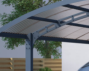 Arizona Wave 5000 9'6" x 16'3" Carport, RV and Boat Shelter Grey Frame Solar Grey Panels | Palram-Canopia - Awnings-Canada