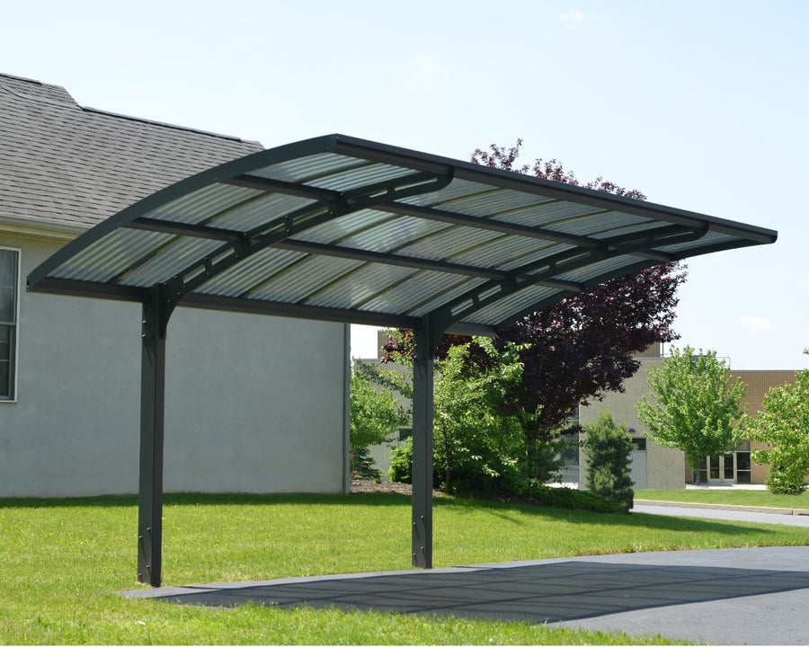 Arizona Wave 5000 9'6" x 16'3" Carport, RV and Boat Shelter Grey Frame Solar Grey Panels | Palram-Canopia - Awnings-Canada