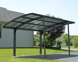 Arizona Wave 5000 9'6" x 16'3" Carport, RV and Boat Shelter Grey Frame Solar Grey Panels | Palram-Canopia - Awnings-Canada
