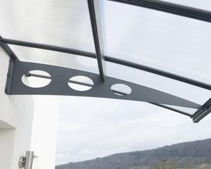 Herald™ 2230 Door Awning 55" x 88" Grey Frame Clear Panels | Palram-Canopia - Awnings-Canada