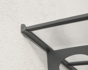 Herald™ 6690 Door Awning 55" x 264" Grey Frame Clear Panels | Palram-Canopia - Awnings-Canada