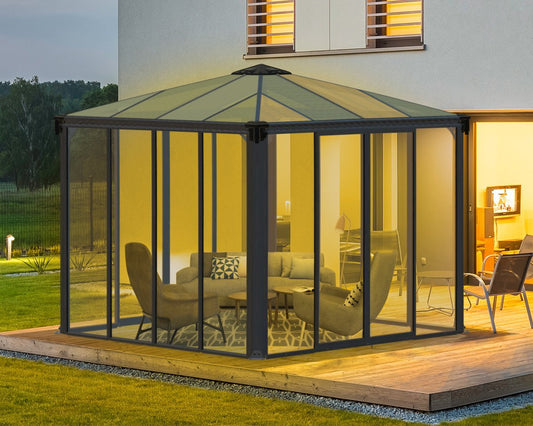 Ledro™ 3000 10 ft. x 10 ft. Enclosed Garden Gazebo | Palram-Canopia - Awnings-Canada