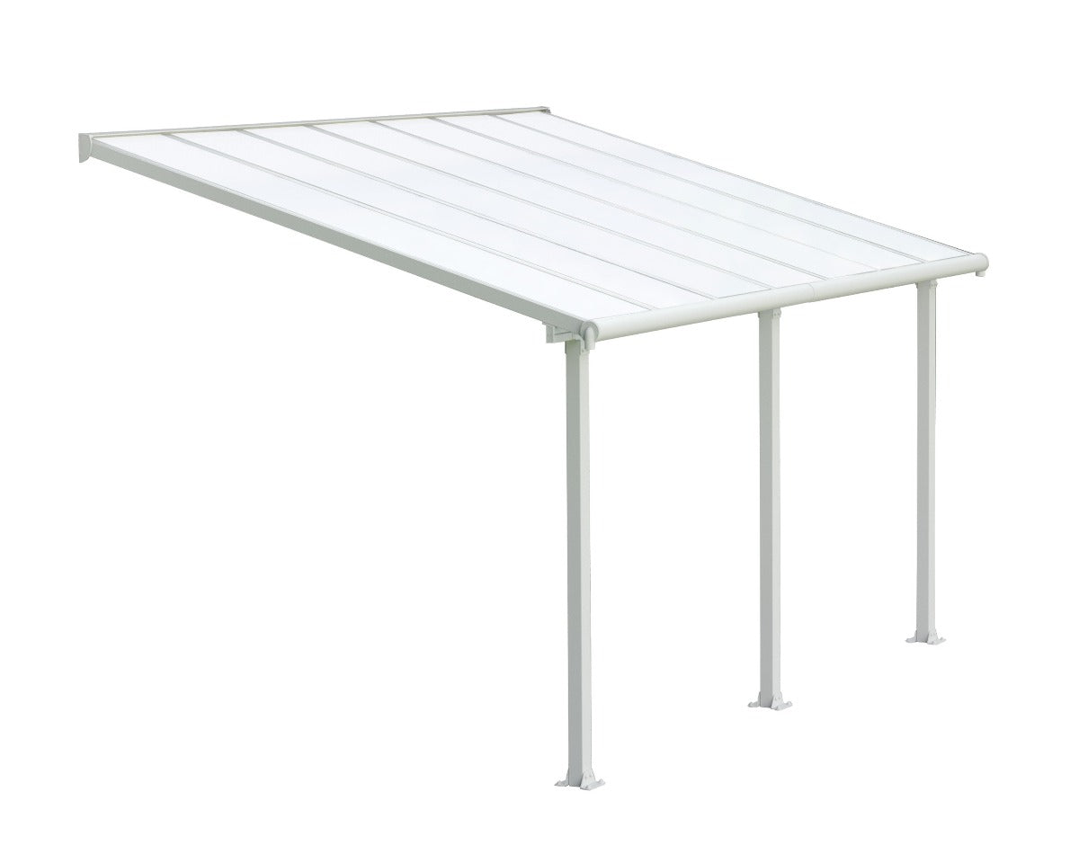 Olympia™ Patio Cover ~10 ft. x 14 ft. White Frame White Panels | Palram-Canopia - Awnings-Canada