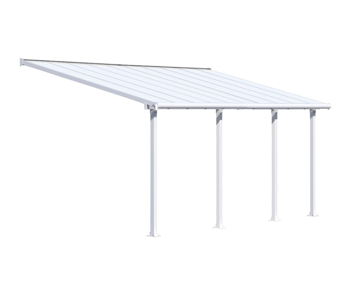 Olympia™ Patio Cover ~10 ft. x 20 ft. White Frame White Panels | Palram-Canopia - Awnings-Canada