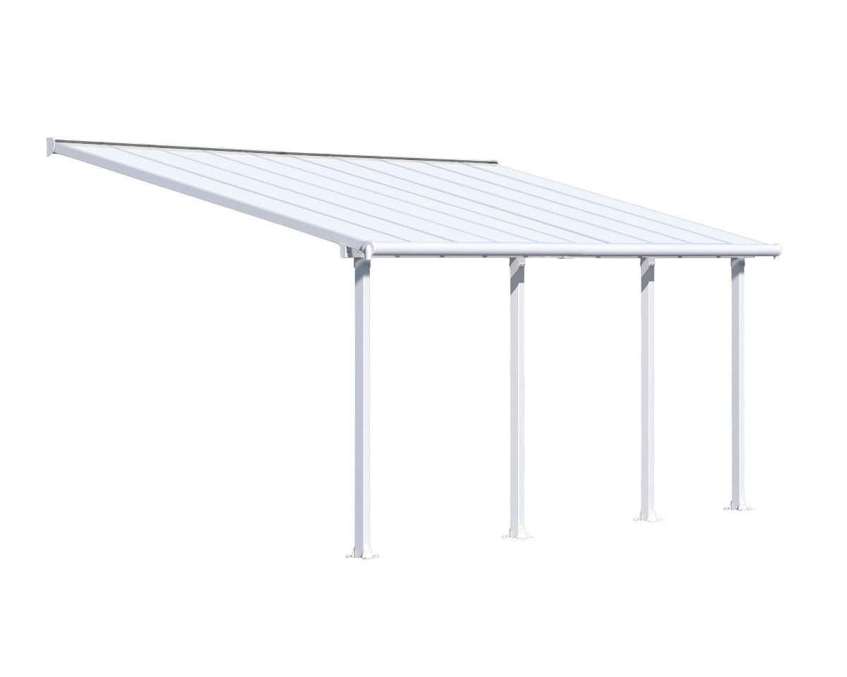 Olympia™ Patio Cover ~10 ft. x 20 ft. White Frame Clear  Panels | Palram-Canopia - Awnings-Canada