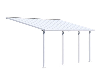 Olympia™ Patio Cover ~10 ft. x 20 ft. White Frame Clear  Panels | Palram-Canopia - Awnings-Canada