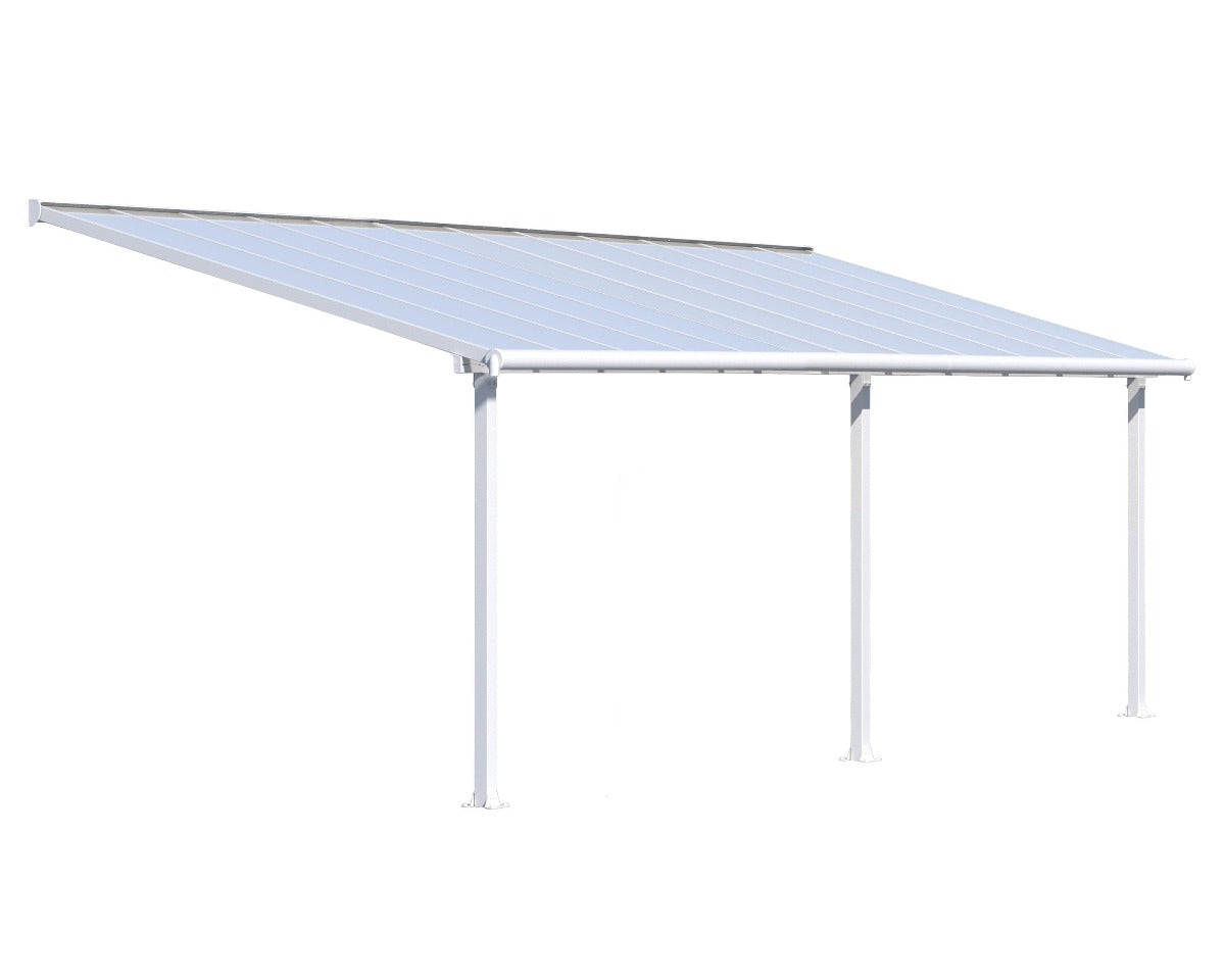 Olympia™ Patio Cover ~10 ft. x 24 ft. White Frame White Panels | Palram-Canopia - Awnings-Canada