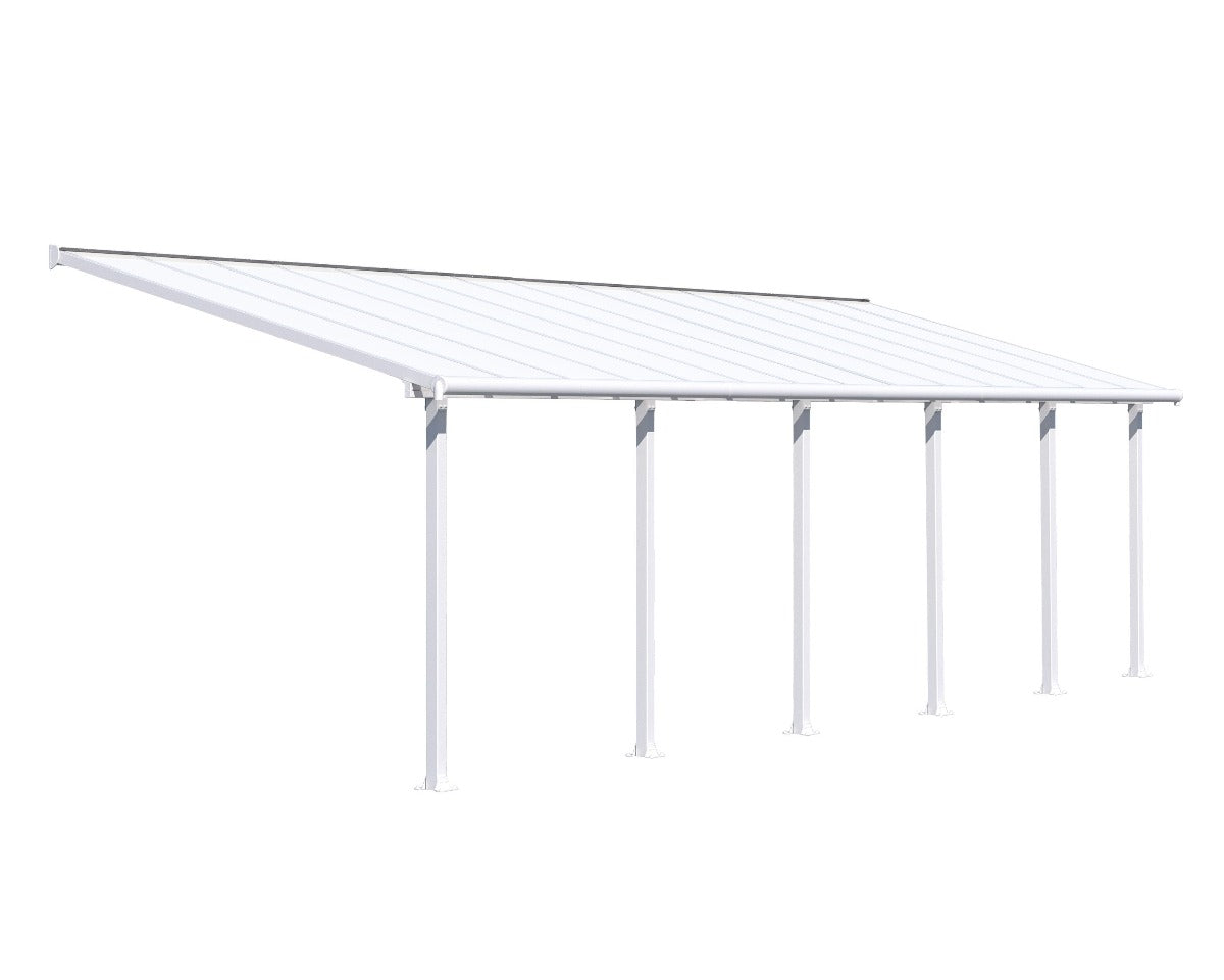 Olympia™ Patio Cover ~10 ft. x 28 ft. White Frame White Panels | Palram-Canopia - Awnings-Canada