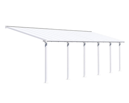 Olympia™ Patio Cover ~10 ft. x 28 ft. White Frame White Panels | Palram-Canopia - Awnings-Canada