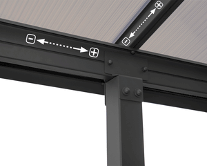 Olympia™ Patio Cover ~10 ft. x 28 ft. Grey Frame Bronze Panels | Palram-Canopia - Awnings-Canada