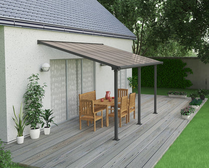 Olympia™ Patio Cover ~10 ft. x 14 ft. Grey Frame Bronze Panels | Palram-Canopia - Awnings-Canada