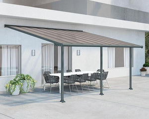 Olympia™ Patio Cover ~10 ft. x 20 ft. Grey Frame Bronze Panels | Palram-Canopia - Awnings-Canada