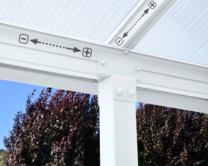 Olympia™ Patio Cover ~10 ft. x 14 ft. White Frame White Panels | Palram-Canopia - Awnings-Canada