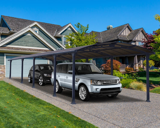 Arcadia™ 10600~12ft x 35ft Carport, RV and Boat Shelter Grey Frame Bronze Panels | Palram-Canopia - Awnings-Canada