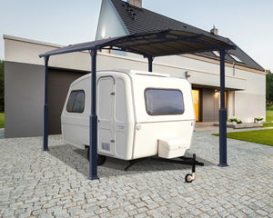 Arcadia™ 4300 Alpine (Tall) ~12ft x 14ft Carport, RV and Boat Shelter Grey Frame Bronze Panels | Palram-Canopia - Awnings-Canada