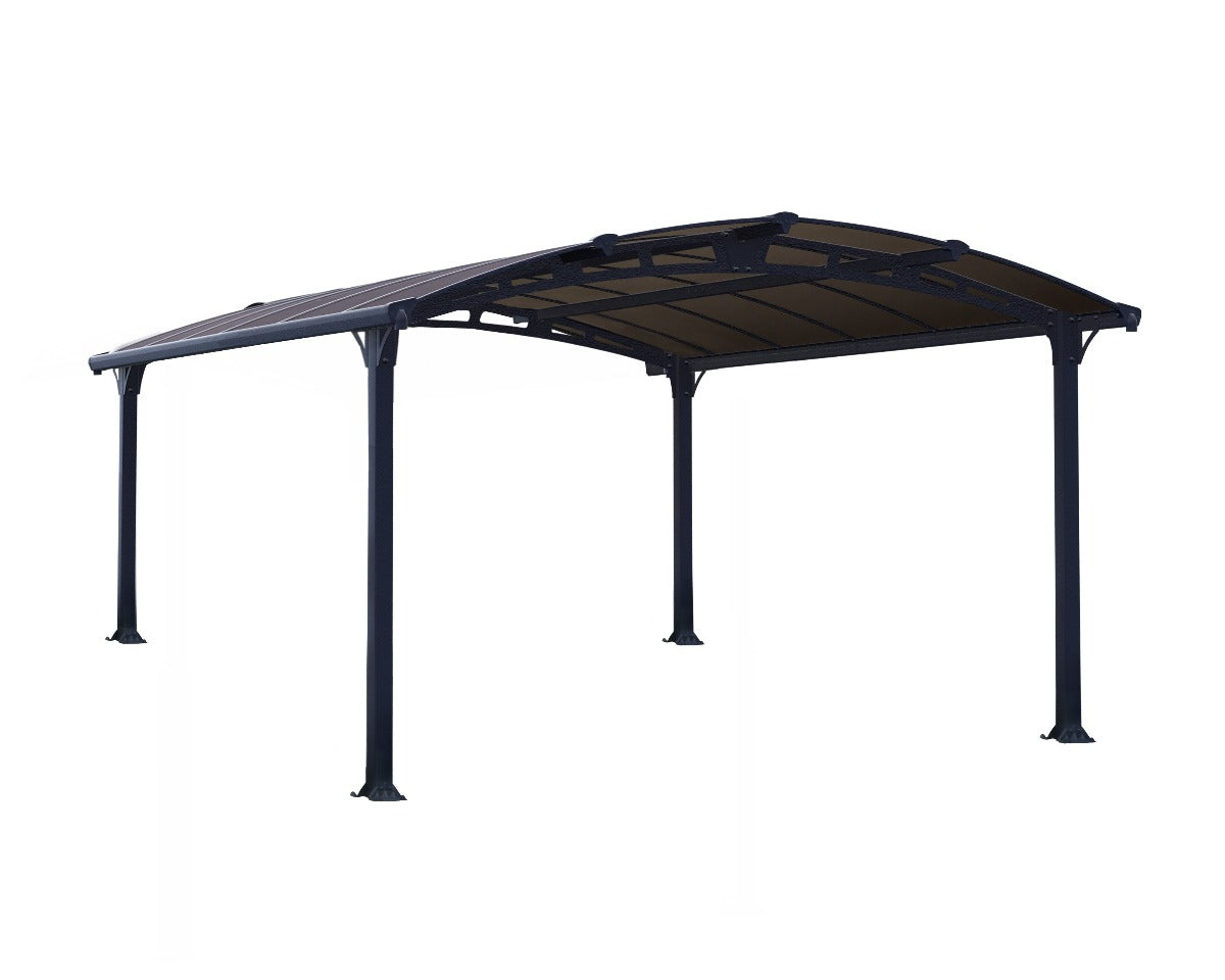 Arcadia™ 4300 ~12ft x 14ft Carport, RV and Boat Shelter Grey Frame Bronze Panels | Palram-Canopia - Awnings-Canada