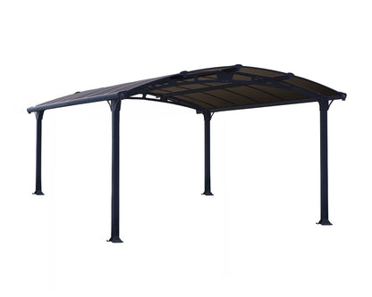 Arcadia™ 4300 ~12ft x 14ft Carport, RV and Boat Shelter Grey Frame Bronze Panels | Palram-Canopia - Awnings-Canada