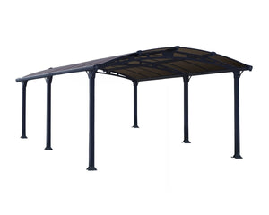Arcadia 5000 ~12ft x 16.5ft Carport, RV and Boat Shelter Grey Frame Bronze Panels | Palram-Canopia - Awnings-Canada