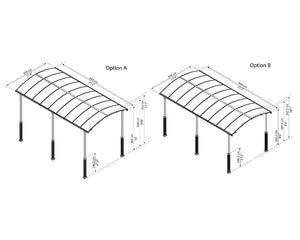 Arcadia™ Carport Alpine (Elevation) Kit, 4 Posts Minimum Required  | Palram-Canopia - Awnings-Canada