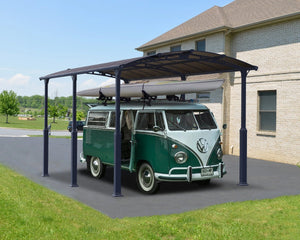 Arcadia™ 6400 Alpine (Tall) ~12ft x 21ft Carport, RV and Boat Shelter Grey Frame Bronze Panels | Palram-Canopia - Awnings-Canada
