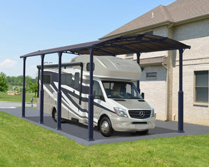 Arcadia™ 8500 Alpine (Tall) ~12ft x 28ft Carport, RV and Boat Shelter Grey Frame Bronze Panels | Palram-Canopia - Awnings-Canada