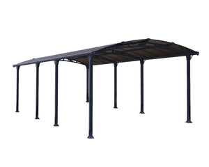 Arcadia™ 8500 ~12ft x 28ft Carport, RV and Boat Shelter Grey Frame Bronze Panels | Palram-Canopia - Awnings-Canada