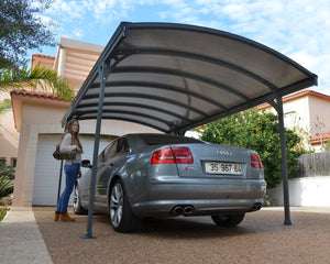 Vitoria 9'6" x 16' 5" Carport, RV and Boat Shelter Grey Frame Bronze Panels | Palram-Canopia - Awnings-Canada