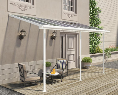 Sierra™ Patio Cover 7.5 ft. x 15 ft. White Frame Clear Panels | Palram-Canopia - Awnings-Canada