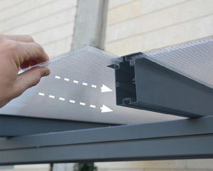 Sierra™ Patio Cover 7.5 ft. x 22.5 ft. Grey Frame Clear Panels | Palram-Canopia - Awnings-Canada