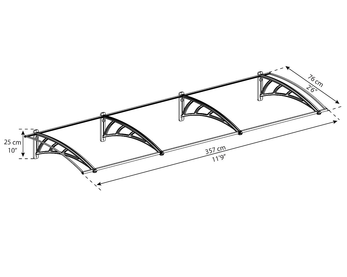 Neo™ 3540 Door Awning 30" x 140" | Palram-Canopia - Awnings-Canada