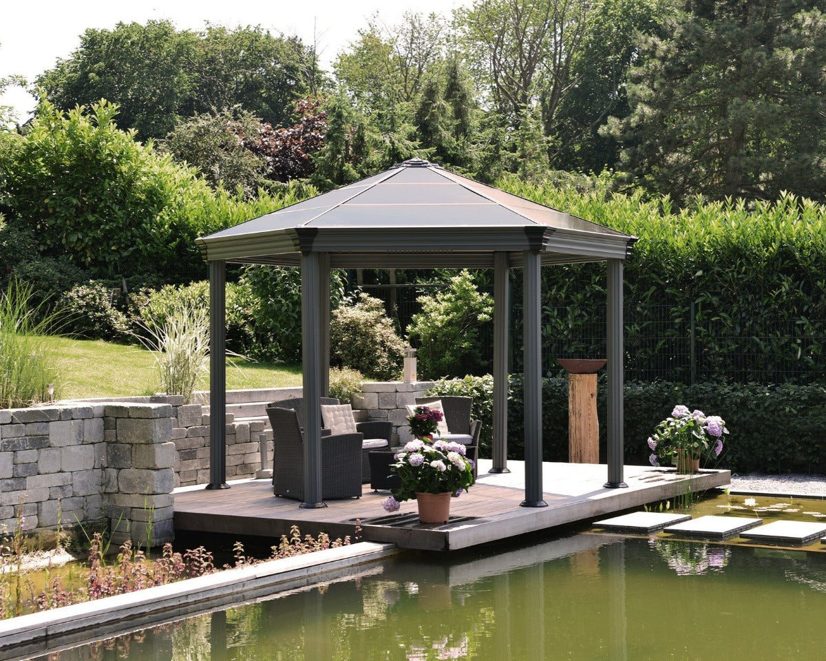 Roma™ 14 ft. x 12 ft. Hexagonal Garden Gazebo | Palram-Canopia - Awnings-Canada