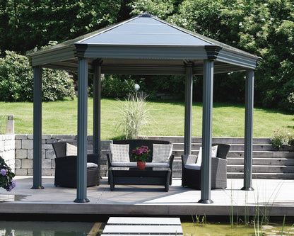 Roma™ 14 ft. x 12 ft. Hexagonal Garden Gazebo | Palram-Canopia - Awnings-Canada