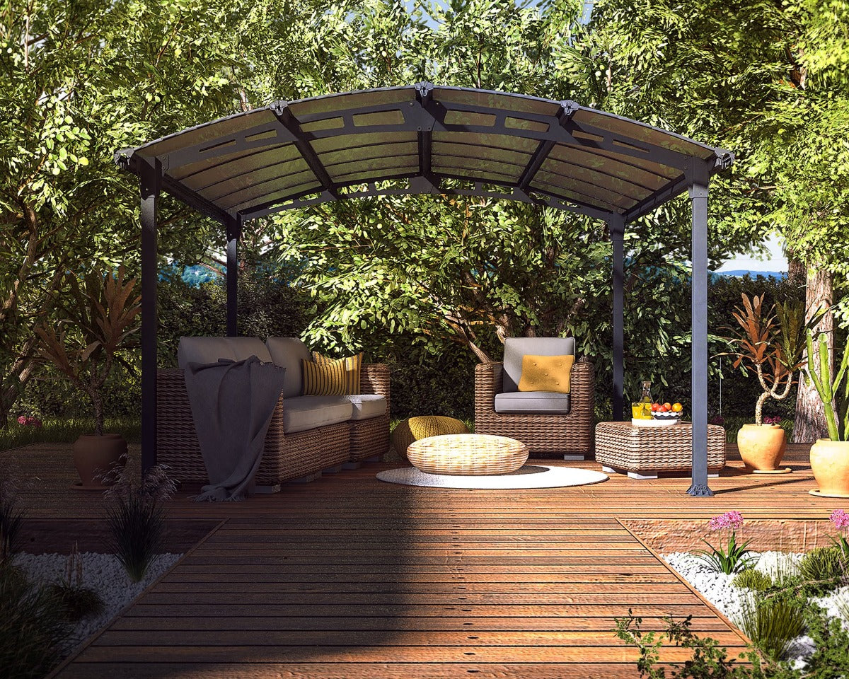 Tucson™ 4300 Gazebo (Arcadia) Grey Frame Bronze Panels 12 ft. x 14 ft. | Palram-Canopia - Awnings-Canada