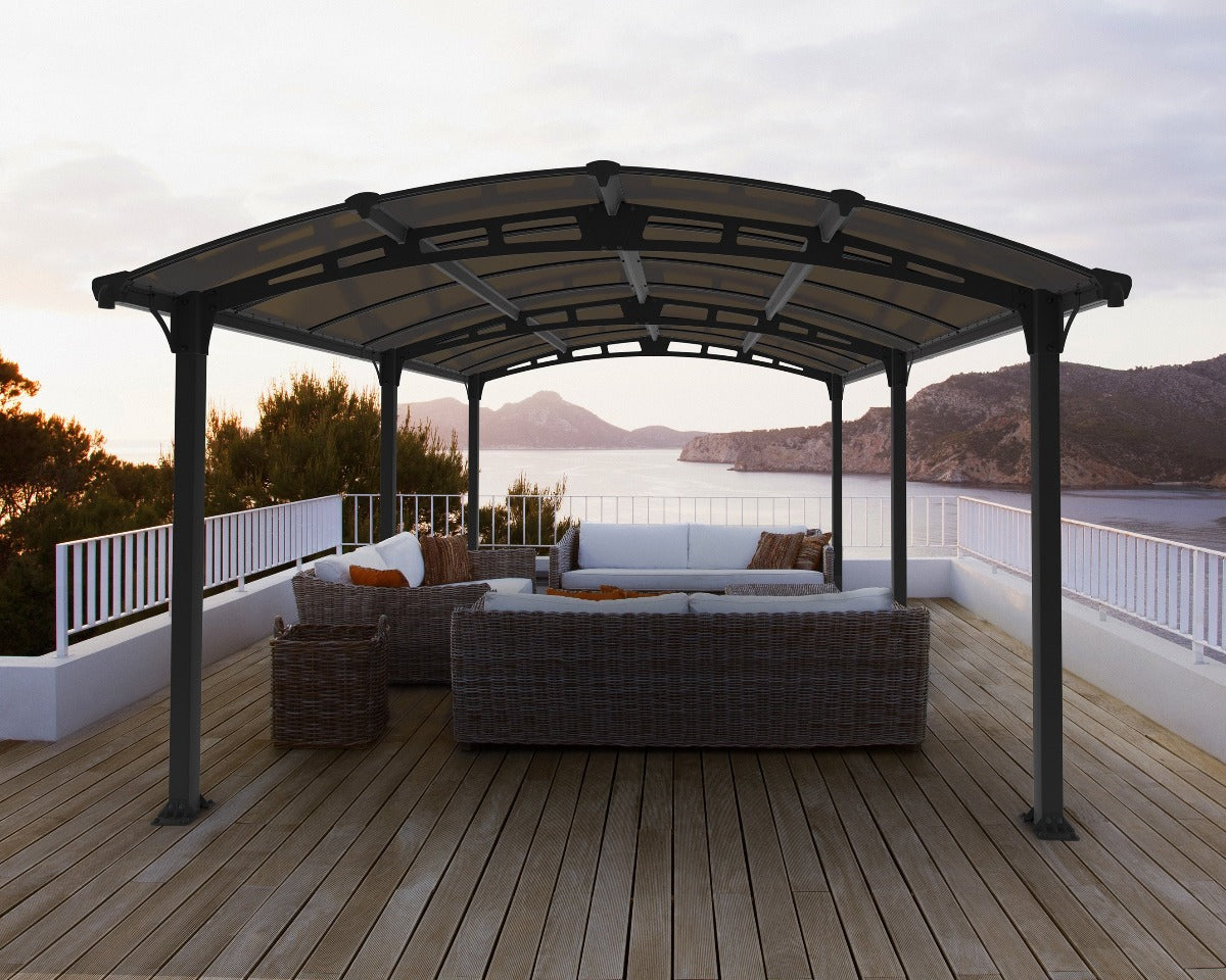 Tucson™ 5000 Gazebo (Arcadia) Grey Frame Bronze Panels 12 ft. x 16 ft. | Palram-Canopia - Awnings-Canada