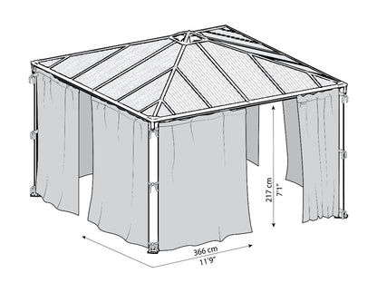 Palermo™ Gazebo Curtain set | Palram-Canopia - Awnings-Canada