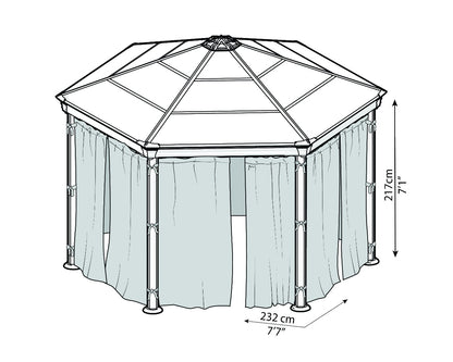 Roma™ Gazebo Curtain Set | Palram-Canopia - Awnings-Canada