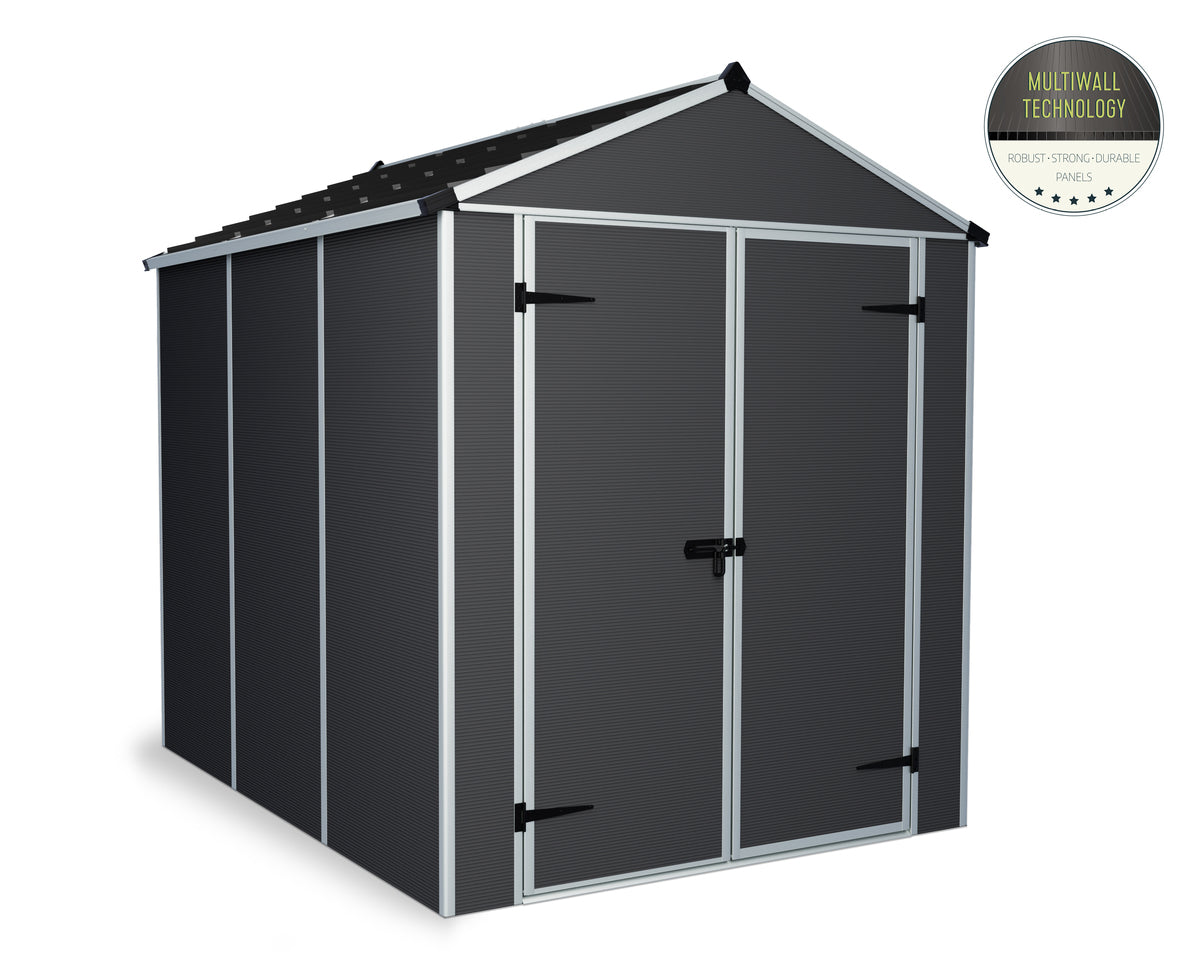 Rubicon™ ~6 ft. x 7.5 ft. Grey Storage Shed | Palram-Canopia - Awnings-Canada