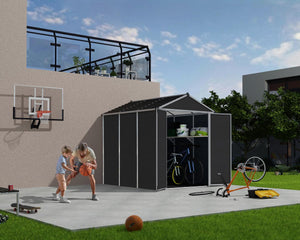 Rubicon™ ~6 ft. x 7.5 ft. Grey Storage Shed | Palram-Canopia - Awnings-Canada