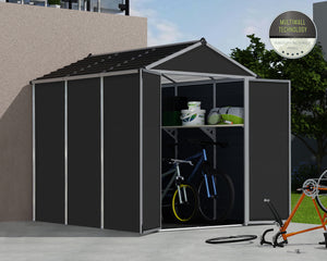 Rubicon™ ~6 ft. x 7.5 ft. Grey Storage Shed | Palram-Canopia - Awnings-Canada