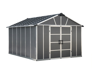 Yukon™ ~11 ft. × 13 ft. Skylight™ Storage Shed in Grey | Palram-Canopia - Awnings-Canada