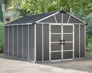 Yukon™ ~11 ft. × 13 ft. Skylight™ Storage Shed in Grey | Palram-Canopia - Awnings-Canada