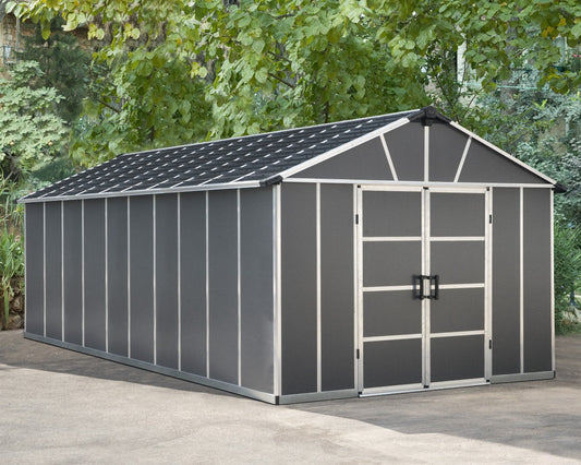 Yukon™ ~11 ft. × 21 ft. Skylight™ Storage Shed in Grey | Palram-Canopia - Awnings-Canada