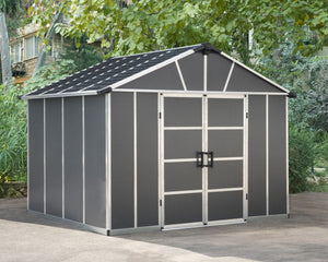 Yukon™ ~11 ft. × 9 ft. Skylight™ Storage Shed in Grey | Palram-Canopia - Awnings-Canada