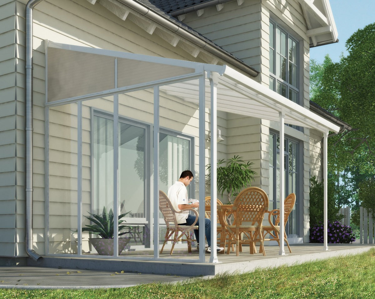 Patio Cover SideWall 10 ft. White Frame Clear Panels | Palram-Canopia - Awnings-Canada