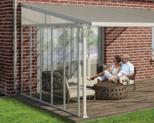 Patio Cover SideWall 10 ft. White Frame Clear Panels | Palram-Canopia - Awnings-Canada